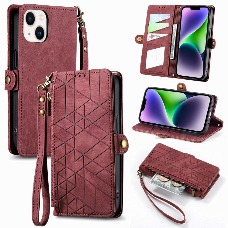 Geometric Zipper Wallet Side Buckle Leather Phone Case, For iPhone 16e, For iPhone 16 Pro Max, For iPhone 16 Pro, For iPhone 16 Plus, For iPhone 16, For iPhone 15 Pro Max, For iPhone 15 Pro, For iPhone 15 Plus, For iPhone 15, For iPhone 14 Plus��������...