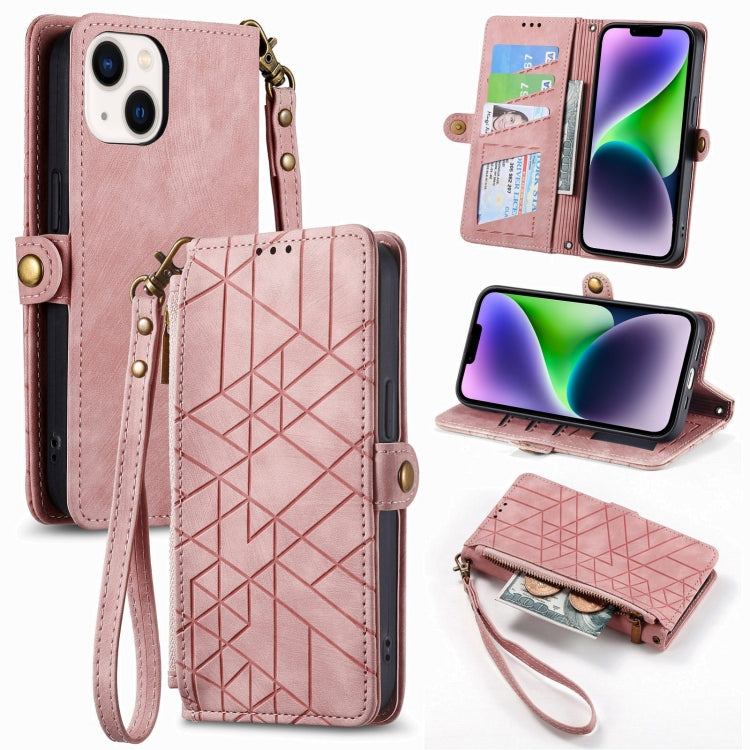 Geometric Zipper Wallet Side Buckle Leather Phone Case, For iPhone 16e, For iPhone 16 Pro Max, For iPhone 16 Pro, For iPhone 16 Plus, For iPhone 16, For iPhone 15 Pro Max, For iPhone 15 Pro, For iPhone 15 Plus, For iPhone 15, For iPhone 14 Plus��������...