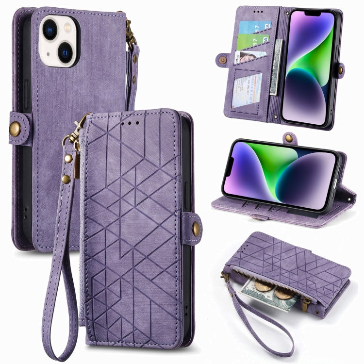 Geometric Zipper Wallet Side Buckle Leather Phone Case, For iPhone 16e, For iPhone 16 Pro Max, For iPhone 16 Pro, For iPhone 16 Plus, For iPhone 16, For iPhone 15 Pro Max, For iPhone 15 Pro, For iPhone 15 Plus, For iPhone 15, For iPhone 14 Plus��������...