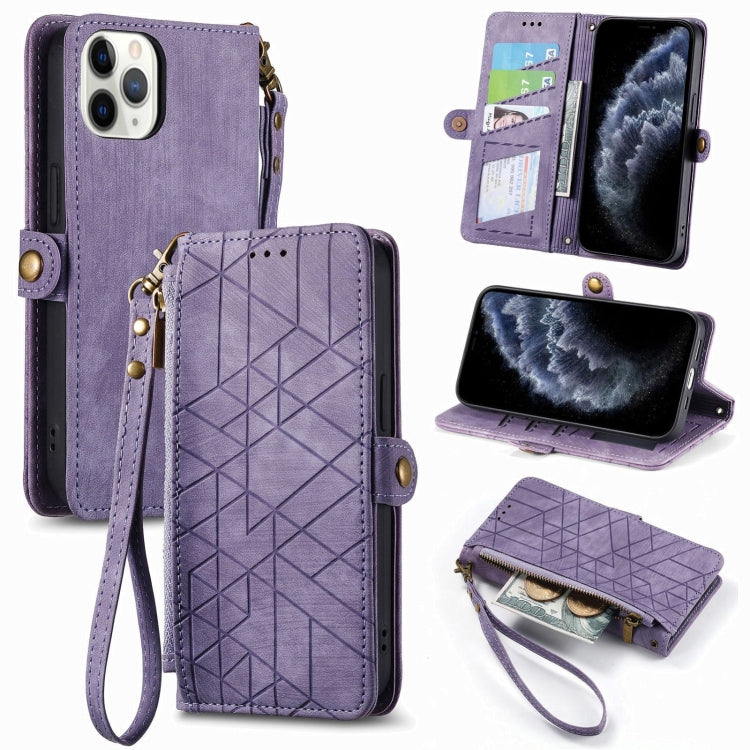 Geometric Zipper Wallet Side Buckle Leather Phone Case, For iPhone 12 Pro Max, For iPhone 12 / 12 Pro, For iPhone 11 Pro Max, For iPhone 11, For iPhone 11 Pro, For iPhone XR, For iPhone XS Max, For iPhone 7 Plus / 8 Plus, For iPhone 7 / 8 / SE 2022����...