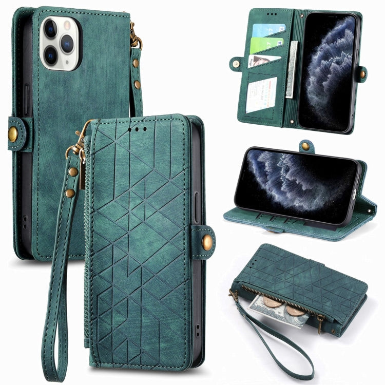 Geometric Zipper Wallet Side Buckle Leather Phone Case, For iPhone 12 Pro Max, For iPhone 12 / 12 Pro, For iPhone 11 Pro Max, For iPhone 11, For iPhone 11 Pro, For iPhone XR, For iPhone XS Max, For iPhone 7 Plus / 8 Plus, For iPhone 7 / 8 / SE 2022����...
