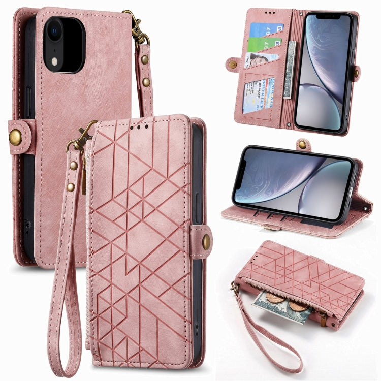 Geometric Zipper Wallet Side Buckle Leather Phone Case, For iPhone 12 Pro Max, For iPhone 12 / 12 Pro, For iPhone 11 Pro Max, For iPhone 11, For iPhone 11 Pro, For iPhone XR, For iPhone XS Max, For iPhone 7 Plus / 8 Plus, For iPhone 7 / 8 / SE 2022����...