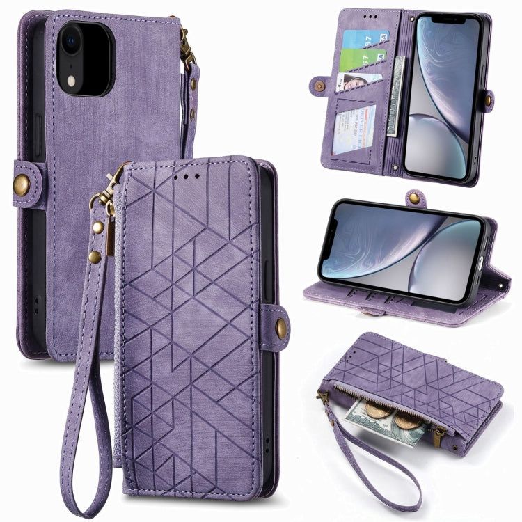 Geometric Zipper Wallet Side Buckle Leather Phone Case, For iPhone 12 Pro Max, For iPhone 12 / 12 Pro, For iPhone 11 Pro Max, For iPhone 11, For iPhone 11 Pro, For iPhone XR, For iPhone XS Max, For iPhone 7 Plus / 8 Plus, For iPhone 7 / 8 / SE 2022����...