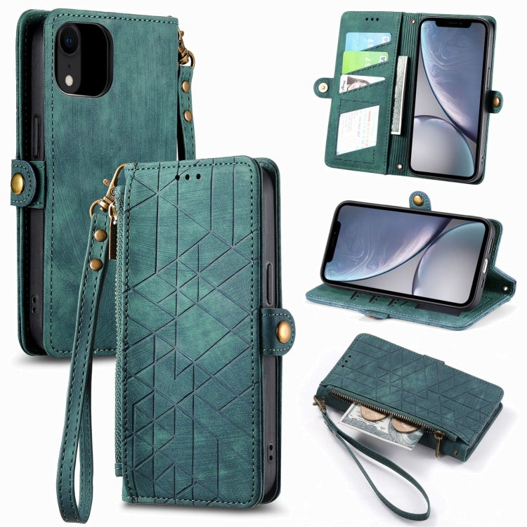 Geometric Zipper Wallet Side Buckle Leather Phone Case, For iPhone 12 Pro Max, For iPhone 12 / 12 Pro, For iPhone 11 Pro Max, For iPhone 11, For iPhone 11 Pro, For iPhone XR, For iPhone XS Max, For iPhone 7 Plus / 8 Plus, For iPhone 7 / 8 / SE 2022����...