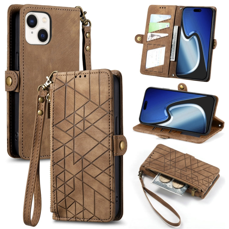 Geometric Zipper Wallet Side Buckle Leather Phone Case, For iPhone 16e, For iPhone 16 Pro Max, For iPhone 16 Pro, For iPhone 16 Plus, For iPhone 16, For iPhone 15 Pro Max, For iPhone 15 Pro, For iPhone 15 Plus, For iPhone 15, For iPhone 14 Plus��������...