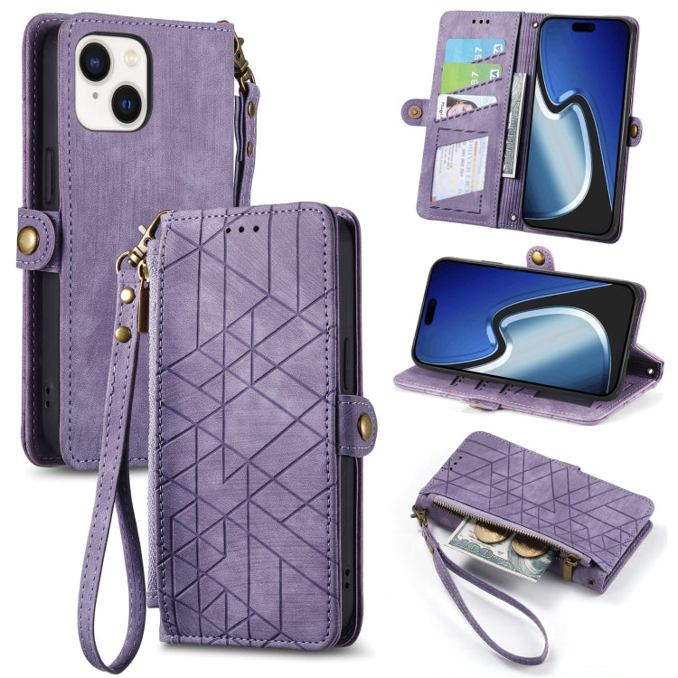 Geometric Zipper Wallet Side Buckle Leather Phone Case, For iPhone 16e, For iPhone 16 Pro Max, For iPhone 16 Pro, For iPhone 16 Plus, For iPhone 16, For iPhone 15 Pro Max, For iPhone 15 Pro, For iPhone 15 Plus, For iPhone 15, For iPhone 14 Plus��������...