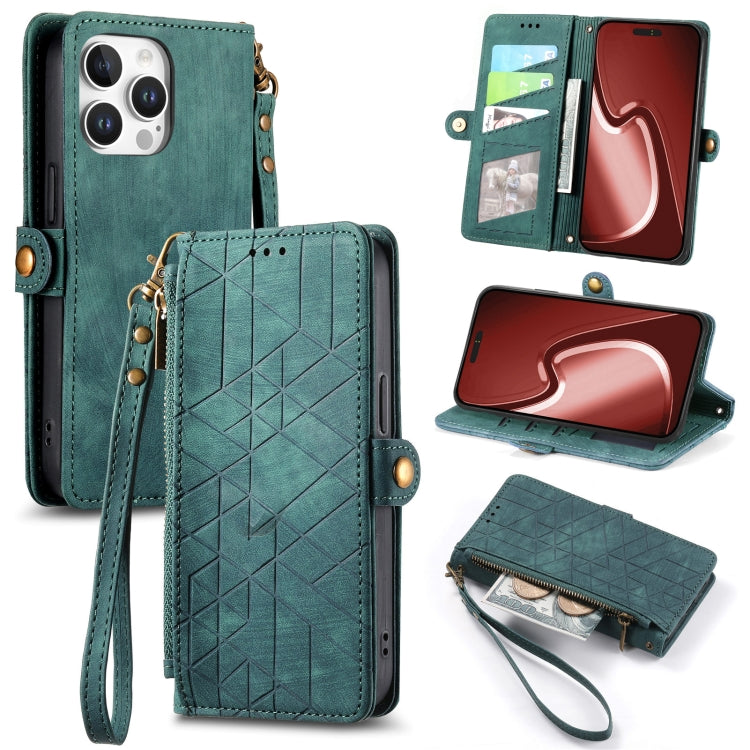 Geometric Zipper Wallet Side Buckle Leather Phone Case, For iPhone 16e, For iPhone 16 Pro Max, For iPhone 16 Pro, For iPhone 16 Plus, For iPhone 16, For iPhone 15 Pro Max, For iPhone 15 Pro, For iPhone 15 Plus, For iPhone 15, For iPhone 14 Plus��������...