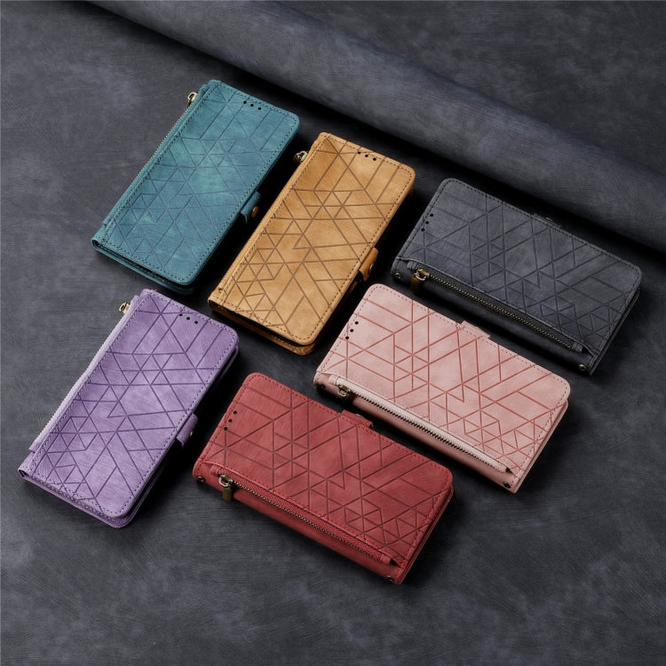 Geometric Zipper Wallet Side Buckle Leather Phone Case, For iPhone 12 Pro Max, For iPhone 12 / 12 Pro, For iPhone 11 Pro Max, For iPhone 11, For iPhone 11 Pro, For iPhone XR, For iPhone XS Max, For iPhone 7 Plus / 8 Plus, For iPhone 7 / 8 / SE 2022����...