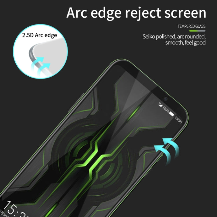 PINWUYO 9H 2.5D Full Screen Tempered Glass Film for  Xiaomi Black shark2 Pro（Black）, For Xiaomi Black Shark 2 Pro