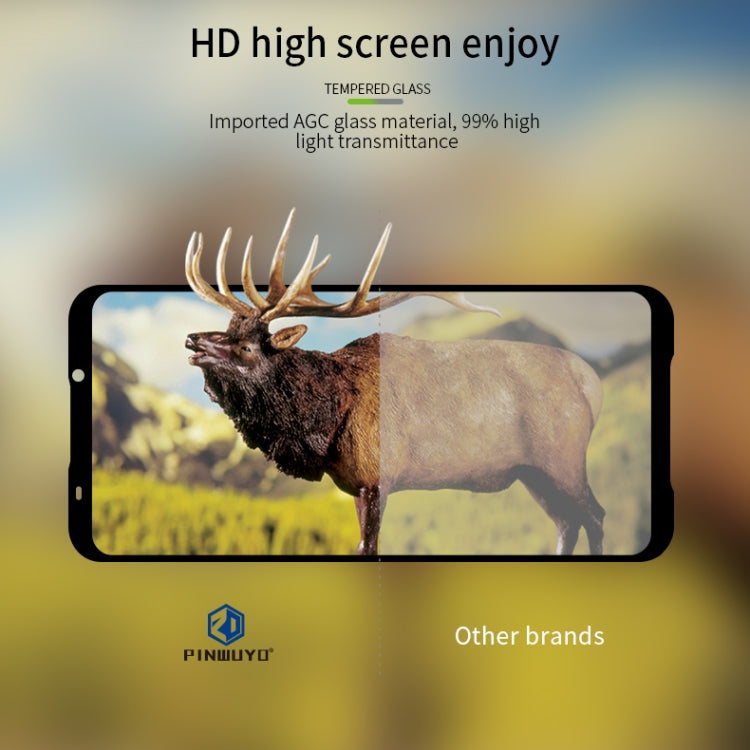 PINWUYO 9H 2.5D Full Screen Tempered Glass Film for  Xiaomi Black shark2 Pro（Black）, For Xiaomi Black Shark 2 Pro