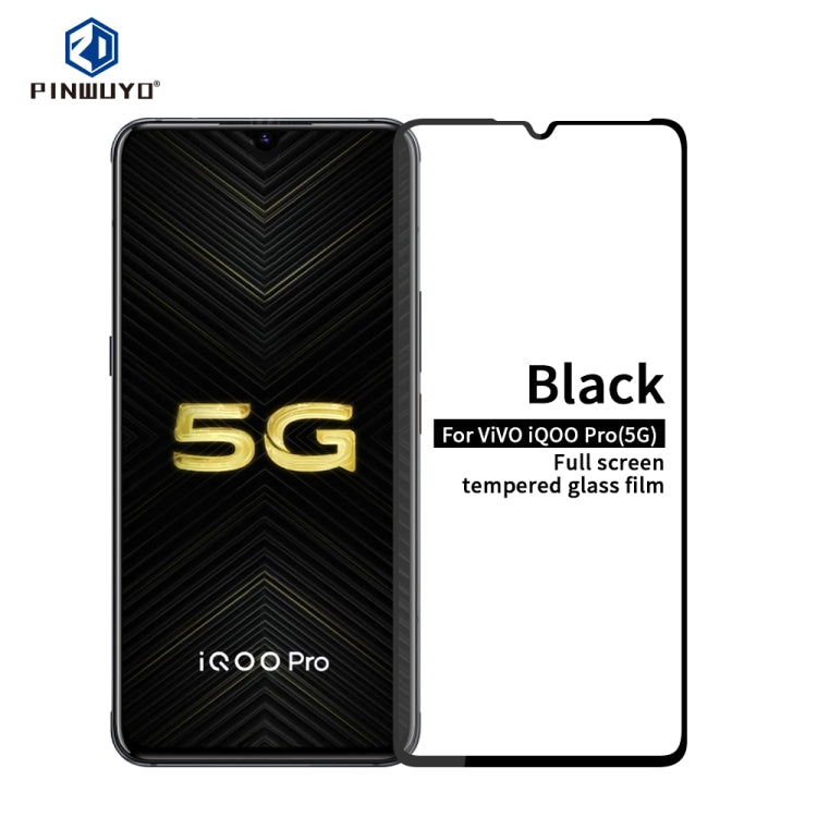 PINWUYO 9H 2.5D Full Screen Tempered Glass Film for, For Xiaomi RedMi Note8 Pro, For Vivo iQoo Pro 5G