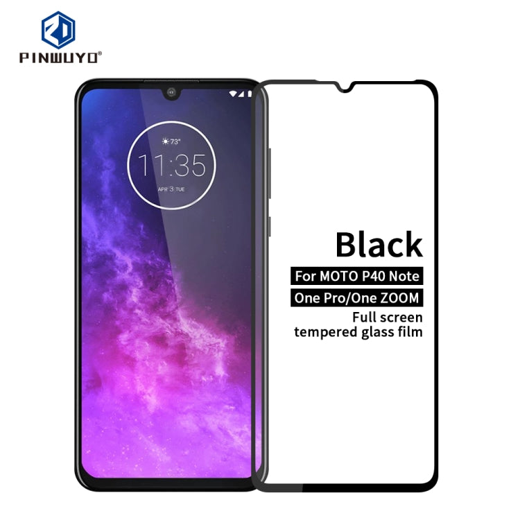 PINWUYO 9H 2.5D Full Screen Tempered Glass Film, For Xiaomi RedMi Note8, For OPPO Reno2, For Motorola Moto E6 Plus, For Xiaomi 9 Lite, For Motorola Moto P40 Power, For Motorola Moto One Zoom, For Realme5, For Realme5 Pro / RealmeQ