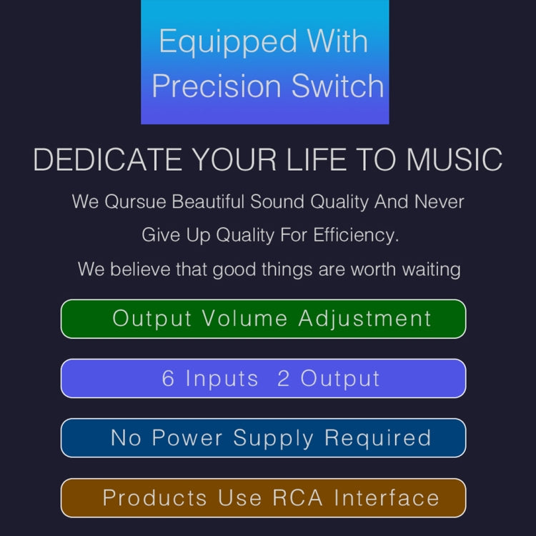 B026 6 Input 2 Output Or 2 Input 6 Output Audio Signal Source Selection Switcher RCA Port