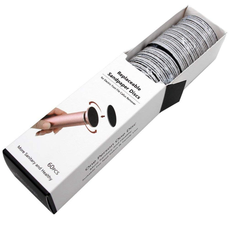 60 PCS Replacement Sandpaper Disk for Electric Foot Polisher, 60 Mesh (Grit), 80 Mesh(Medium Sand), 100 Mesh(Fine Sand)
