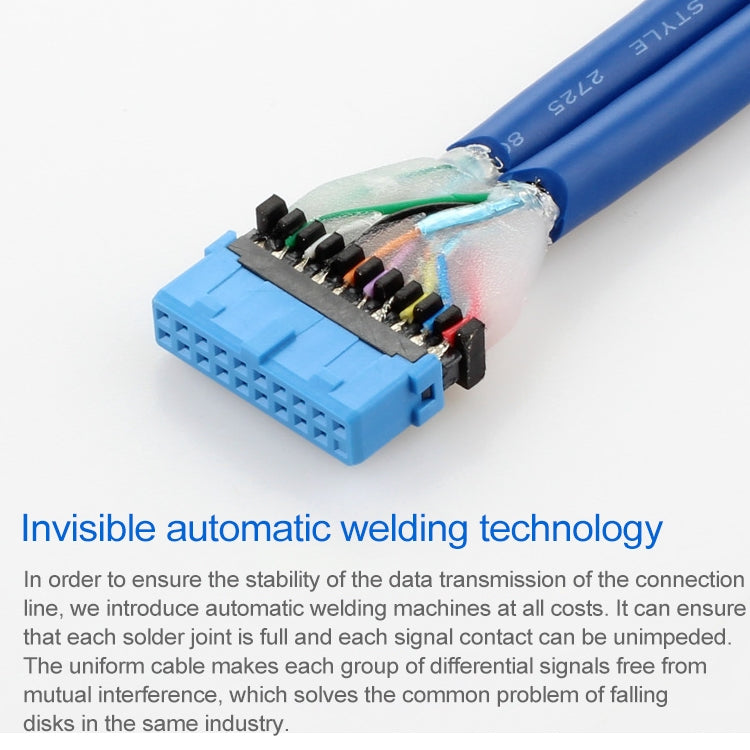 50cm USB3.0 cable motherboard 20pin cable mother-to-female extension conversion F-F