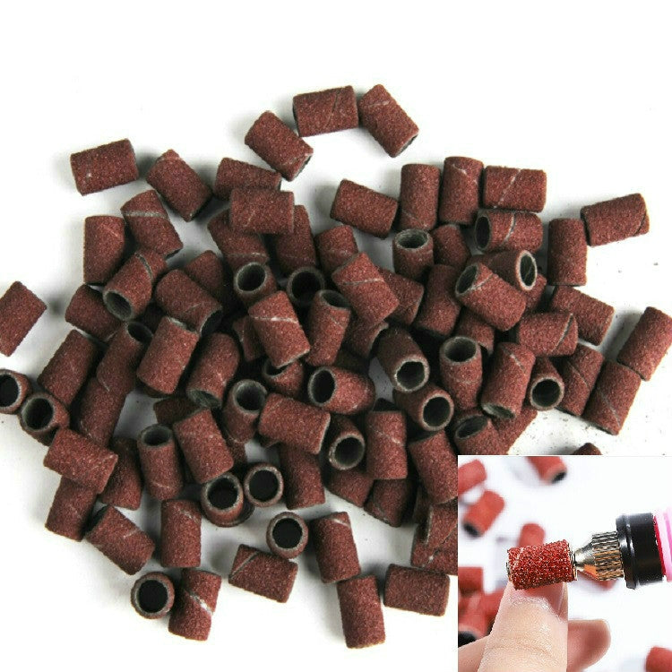 100pcs / Pack Nail Art Electric Grinder Accessories Sandpaper Ring Sand Cloth Ring Grinding Ring, 80#, 120#