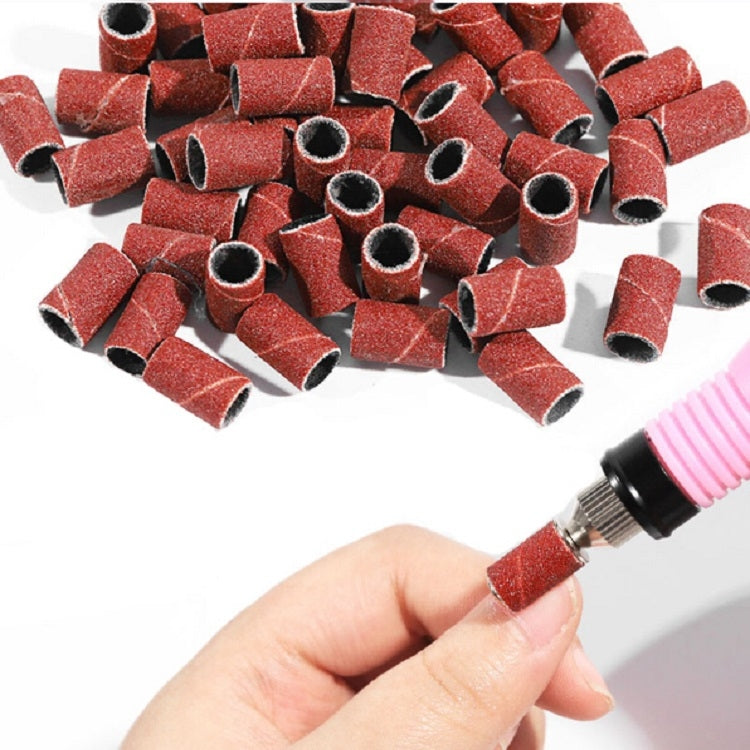 100pcs / Pack Nail Art Electric Grinder Accessories Sandpaper Ring Sand Cloth Ring Grinding Ring, 80#, 120#