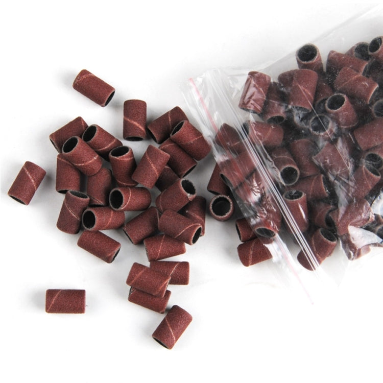 100pcs / Pack Nail Art Electric Grinder Accessories Sandpaper Ring Sand Cloth Ring Grinding Ring, 80#, 120#