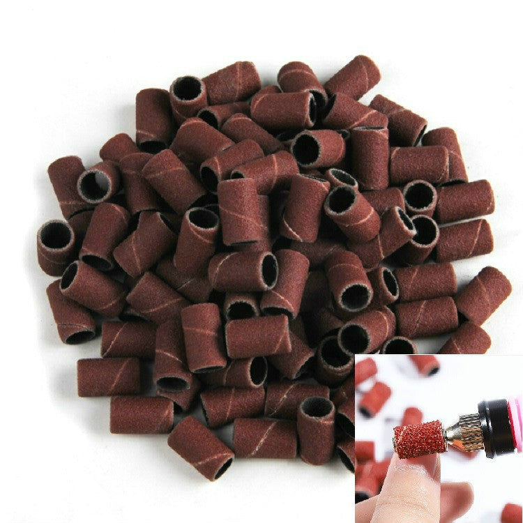100pcs / Pack Nail Art Electric Grinder Accessories Sandpaper Ring Sand Cloth Ring Grinding Ring, 80#, 120#