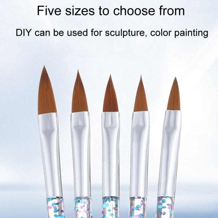 5pcs /Set Nail Crystal Brush Sculpting Pen Painting And Sculpting Nail Salon Tools