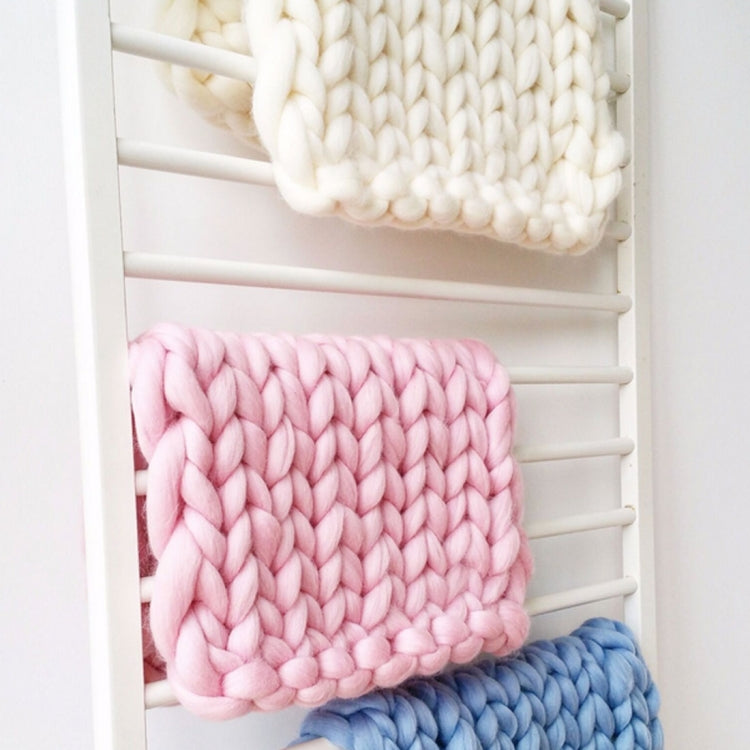 Soft Newborn Photography Prop Chunky Knit Blanket  for 100 Days Milestone, 50x50cm