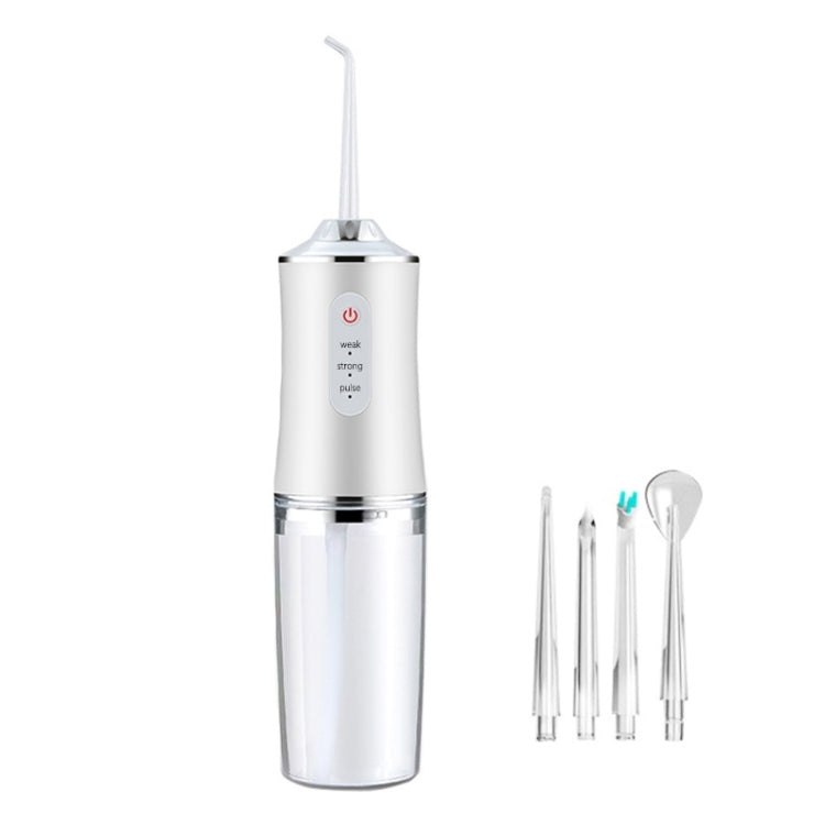 6886 Dental Flusher Water Dental Floss Portable Household Teeth Oral Cleaning Dental Scaler, 4 Heads(White)