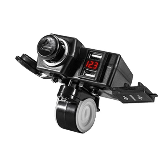 Motorcycle Car Dual USB Mobile Phone Charger With Cigarette Lighter Interface Multi-function Digital Display Car Charger