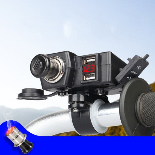 Motorcycle Car Dual USB Mobile Phone Charger With Cigarette Lighter Interface Multi-function Digital Display Car Charger