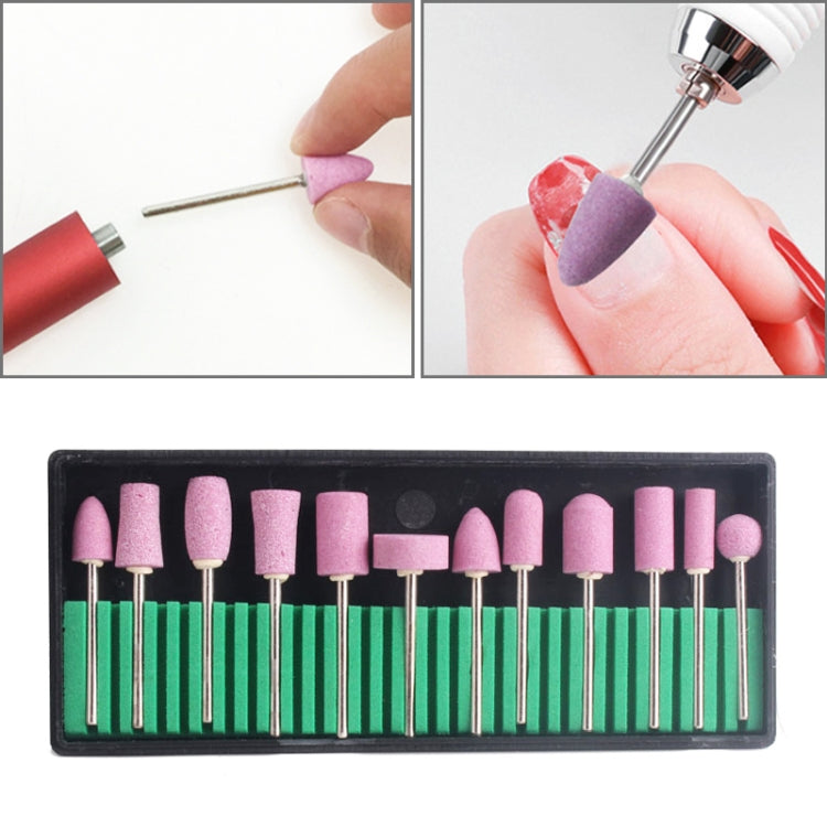 12 in 1 Nail Shaped Quartz Sanding Head Electric Sanding Machine Accessories