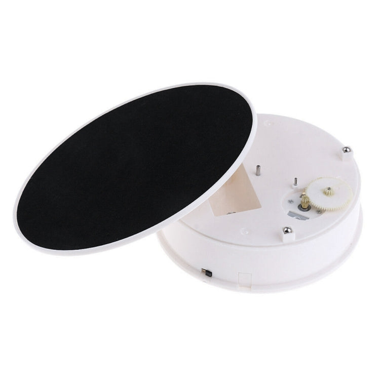 30cm 360 Degree Electric Rotating Turntable Display Stand Video Shooting Props Turntable for Photography, Load 4kg, US Plug(White + Black)