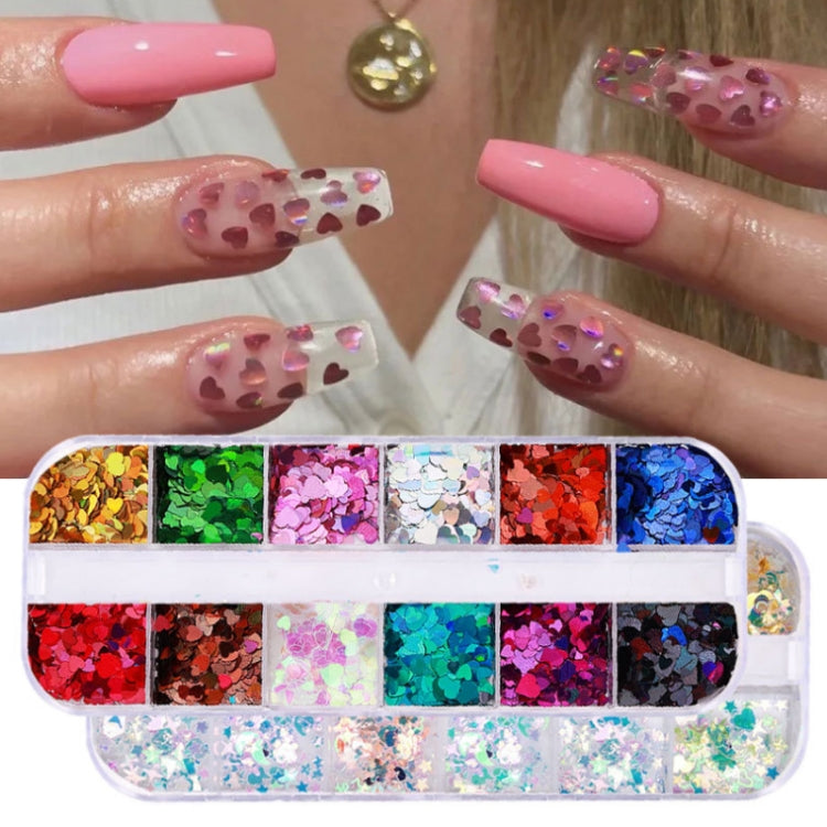 2 PCS Nail Art Butterfly Laser Symphony Sequins, 12, 17, 19, 22, 24