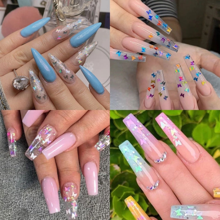2 PCS Nail Art Butterfly Laser Symphony Sequins, 12, 17, 19, 22, 24