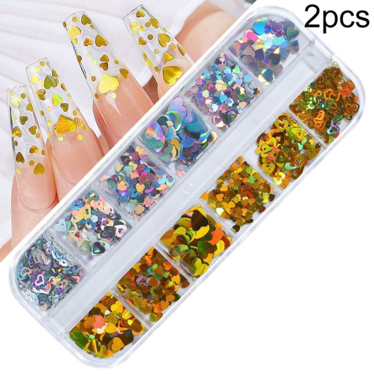 2 PCS Nail Art Butterfly Laser Symphony Sequins, 12, 17, 19, 22, 24