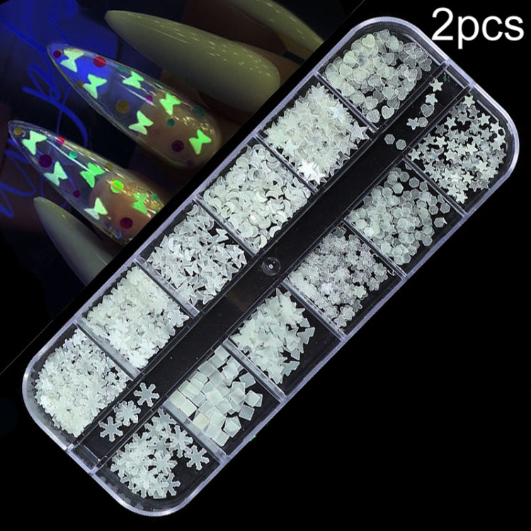 2 PCS Nail Art Butterfly Laser Symphony Sequins, 12, 17, 19, 22, 24