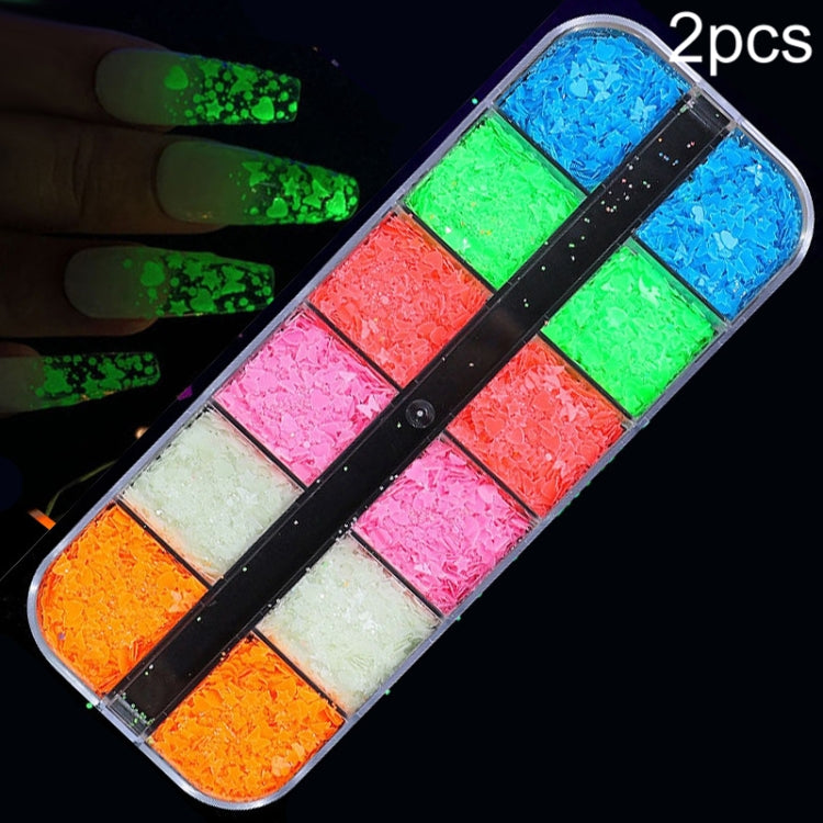 2 PCS Nail Art Butterfly Laser Symphony Sequins, 12, 17, 19, 22, 24