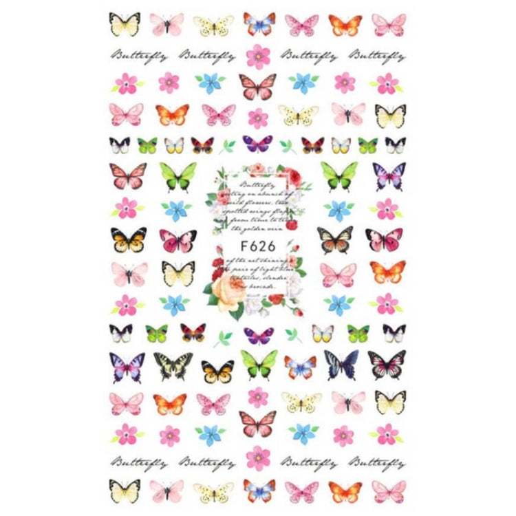 10pcs 3D Adhesive Butterfly Retro Rose Color Nail Art Sticker