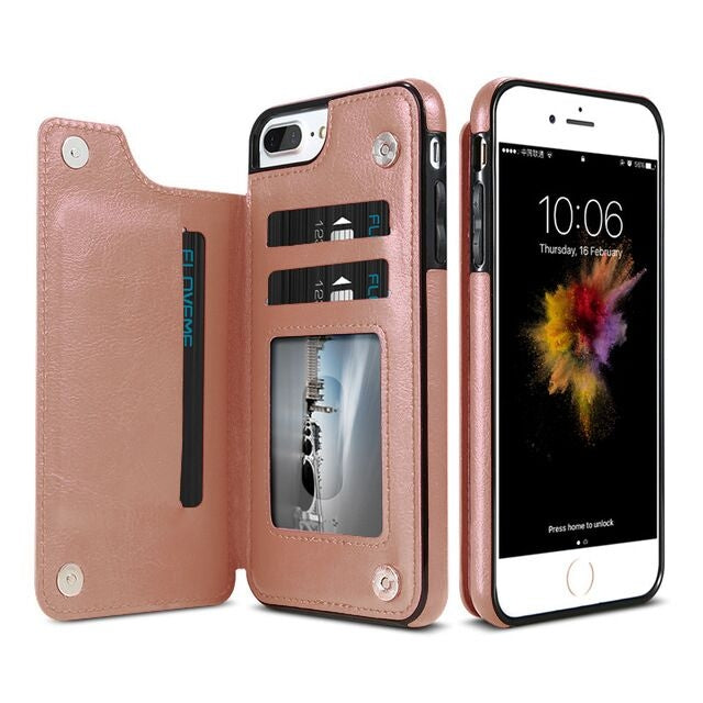 For iPhone XR Retro PU Leather Case Multi Card Holders Phone Case, For iPhone XR
