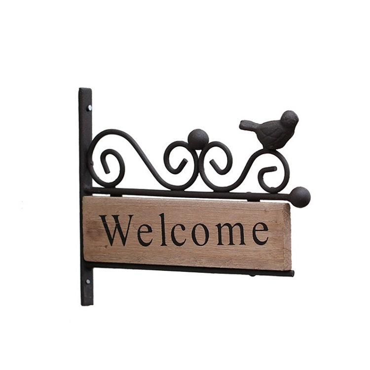 Country Pastoral Iron Birds Welcome Doorplate Wall Decoration Photography Props, A20-AL1899