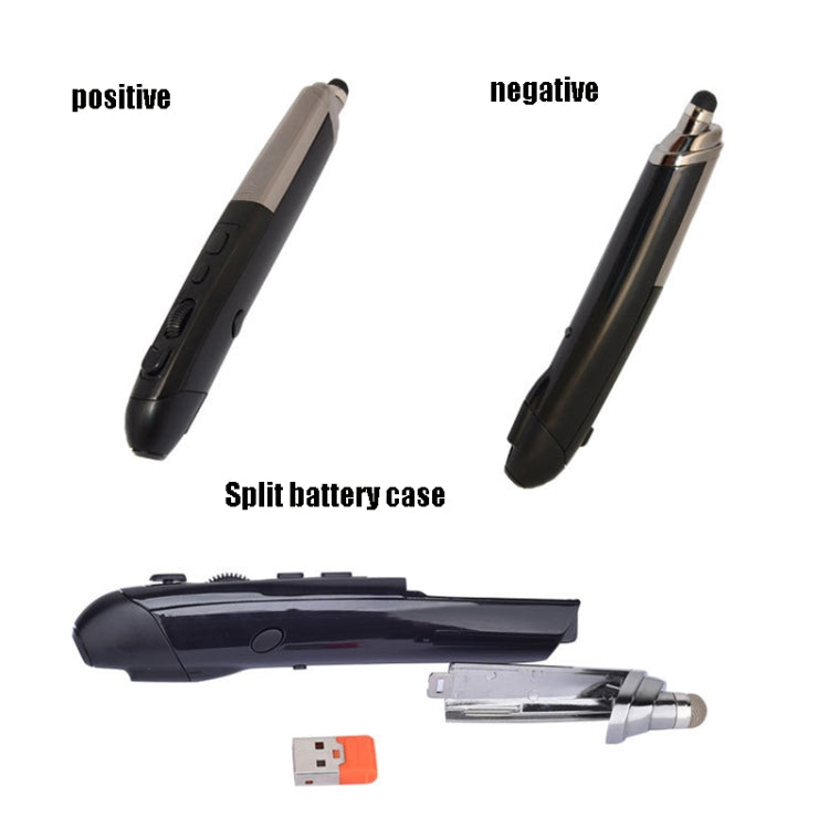 PR-08 1600DPI 6 Keys 2.4G Wireless Electronic Whiteboard Pen Multi-Function Pen Mouse PPT Flip Pen