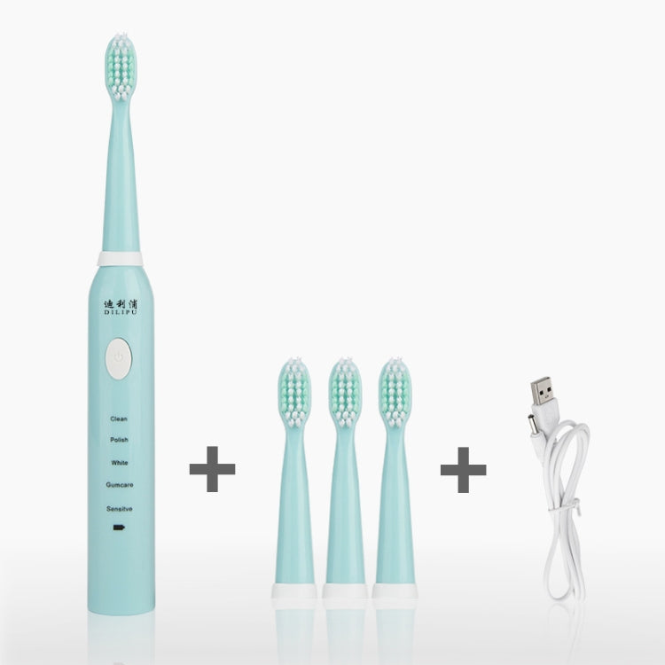 DELIPU Electric Toothbrush Rechargeable Sonic 5-Speed Adjustment Children Adult Household Waterproof Soft Hair Whitening Toothbrush, USB Charging Cable  (Blue), USB Charging Cable (White), USB Charging Stand (Blue), USB Charging Stand(Pink)������������...