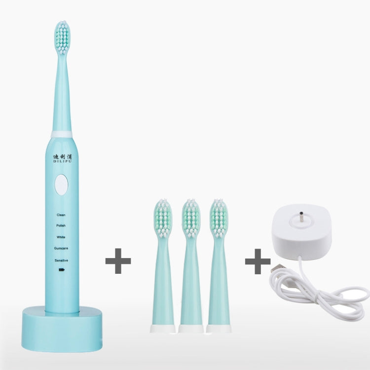 DELIPU Electric Toothbrush Rechargeable Sonic 5-Speed Adjustment Children Adult Household Waterproof Soft Hair Whitening Toothbrush, USB Charging Cable  (Blue), USB Charging Cable (White), USB Charging Stand (Blue), USB Charging Stand(Pink)������������...