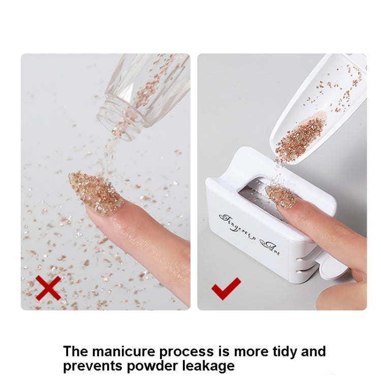 Nail Art Double-Layer Powder Jewelry Recycling Box Portable Infiltration Powder Container Manicure Tool