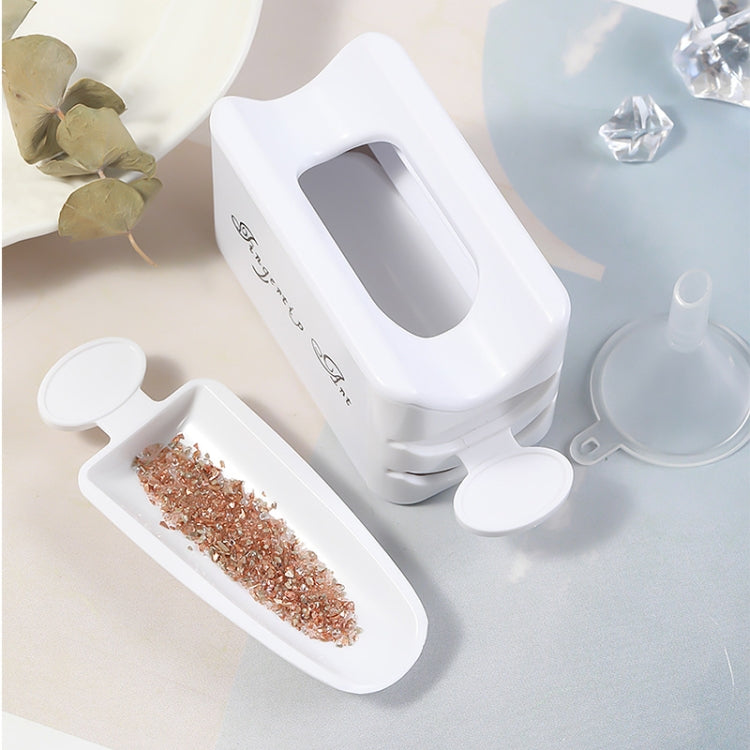 Nail Art Double-Layer Powder Jewelry Recycling Box Portable Infiltration Powder Container Manicure Tool