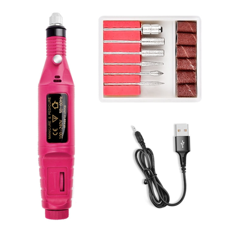 Mini Electrical Nail Grinding Machine USB Portable Electrical Grinder Set, USB White, USB Green, USB Pink, USB Black, USB Rose Red, USB Blue
