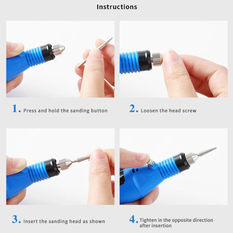 Mini Electrical Nail Grinding Machine USB Portable Electrical Grinder Set, USB White, USB Green, USB Pink, USB Black, USB Rose Red, USB Blue