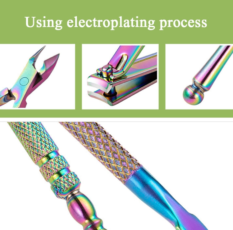 2 In 1 FABIYAN Color Titanium Nail Art Tool Set Dead Skin Shears Steel Push Nail File Pliers, 13 In 1, 14 In 1, 4 In 1, 2 In 1