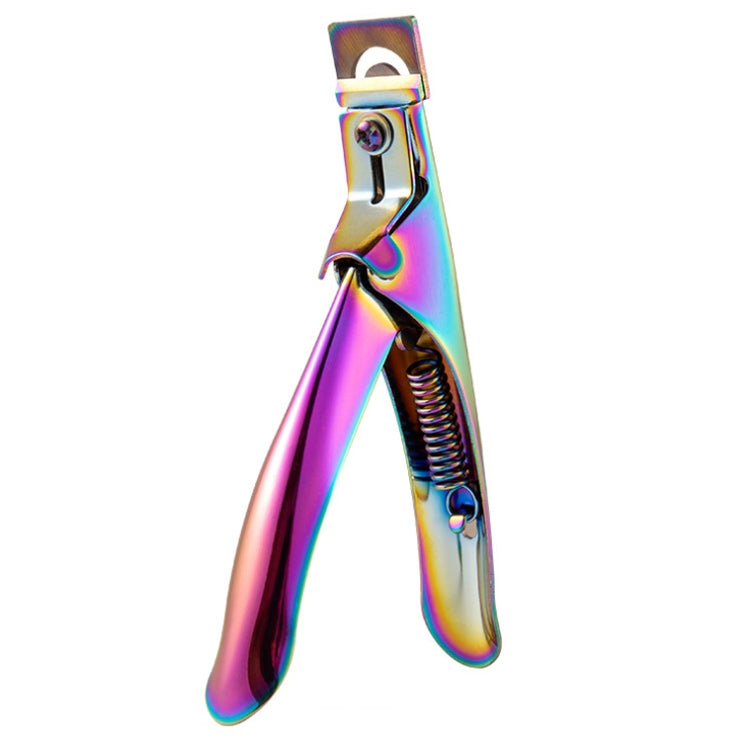Nail Word Cut French U-Shaped Cut Fake Nail Cut Stainless Steel Nail Knife, Color Classification: Silver, Colorful Titanium 1, Golden, Silver, Electrophoretic Black, Electrophoretic Rose Red, Colorful Titanium 2