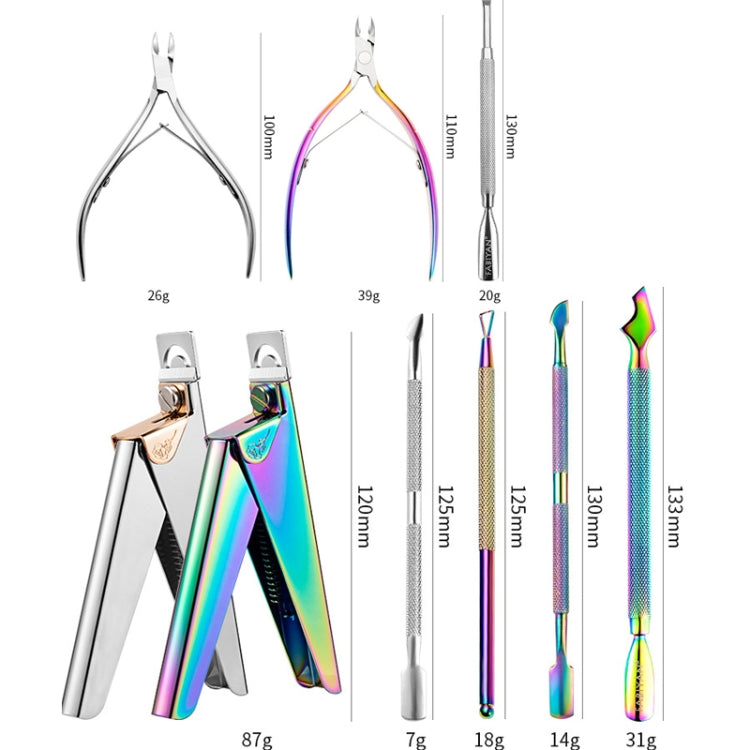 FABIYAN Nail Art Scissors Set Stainless Steel Nail Clippers Dead Skin Scissors Remover Steel Push, Set 1, Set 2, Set 3, Set 4, Set 5