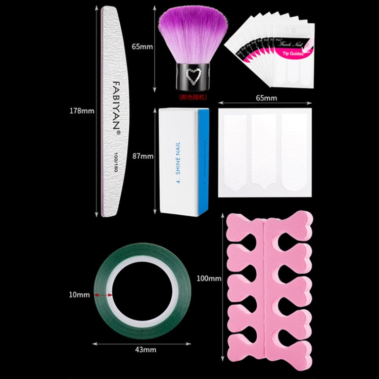 FABIYAN Nail Brush Nail Piece Set Nail Art Polishing Supplies Set, Natural Semi-sticked Small Set, Transparent Semi-sticked Small Set, Natural Full-sticked Small Set, Transparent Full-sticked Small Set, Natural Small Set, Transparent Small Set���������...
