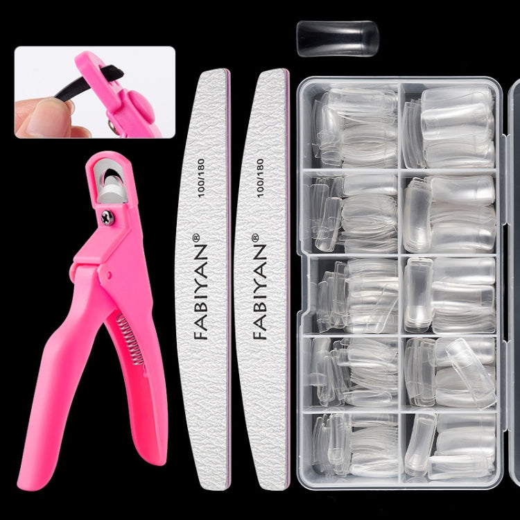 FABIYAN Nail Brush Nail Piece Set Nail Art Polishing Supplies Set, Natural Semi-sticked Small Set, Transparent Semi-sticked Small Set, Natural Full-sticked Small Set, Transparent Full-sticked Small Set, Natural Small Set, Transparent Small Set���������...